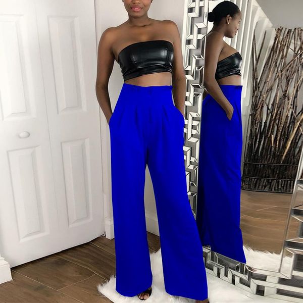 

women's pants & capris high waist elegant ol chic loose trousers, Black;white