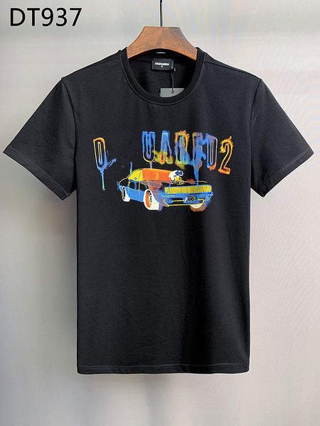 

new dsq 22ss mens designer t shirt paris fashion tshirts summer dsq pattern t-shirt male 100% cotton d2 d943, White;black