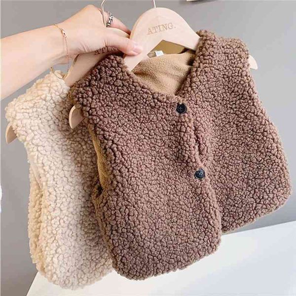 

autumn winter baby plus velvet waistcoat girls boys plush vest single breasted v neck child warm fashion teddy hair coat, Camo