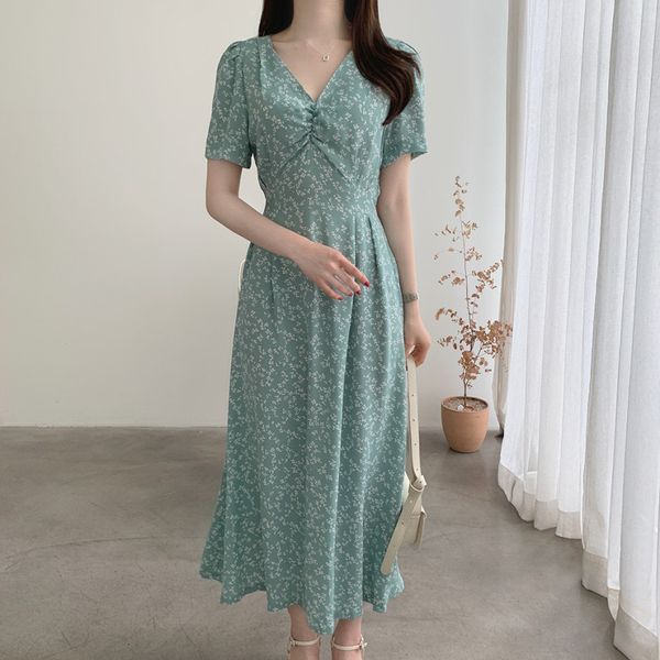 

casual dresses hzirip florals v-neck summer controlled waist printing plus size casual all-match graduation short sleeve long 0awk, Black;gray