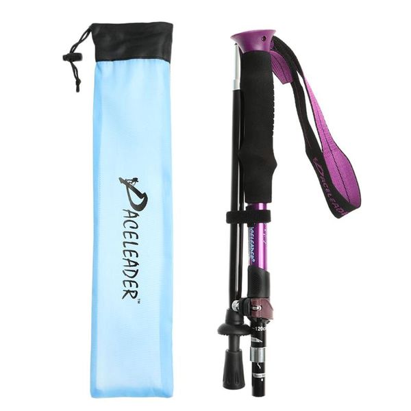 

trekking poles 1set foldable walking sticks folding eva handle aluminum alloy camping hiking tool