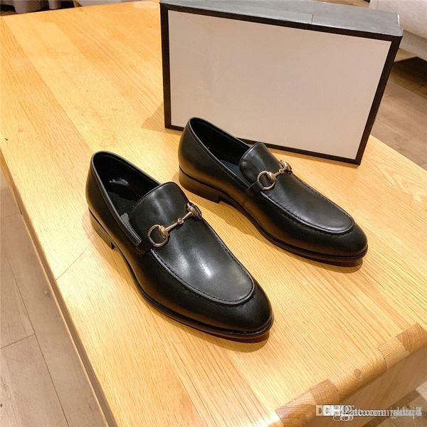 

l5 leather shoes men formal dress shoes business male office wedding flats loafers footwear mocassin homme 33, Black