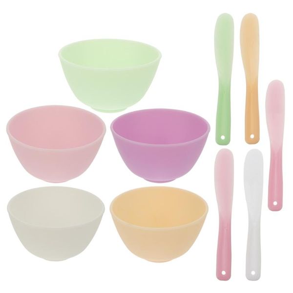 

eyebrow tools & stencils 5pcs diy face mask mixing bowls silicone bowl 10pcs sticks