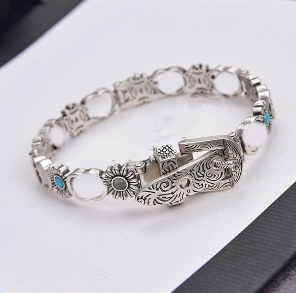 

vintage bracelet style fashion bracelet for woman brass gold plated silver bracelet pattern flower pattern jewelry supply, White
