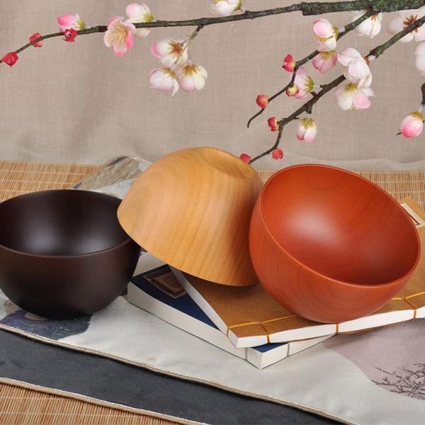 

japanese style wooden bowls salad noodle fruits and cereal bowl tableware