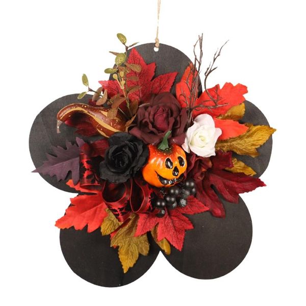 

decorative flowers & wreaths halloween pumpkin petal pendant heart sunflower wreath party window front door decoration home office wedding h
