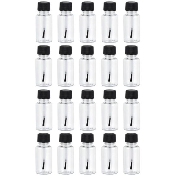 

20pcs 20ml nail polish bottle empty clear bottles with cap and brush storage & jars