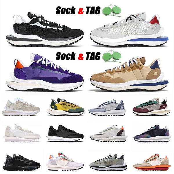 

dark iris sacais ldv waffle nlke men running shoes women sneakers sesame blue void sail royal and red black white nylon outdoor sport traine, White;red