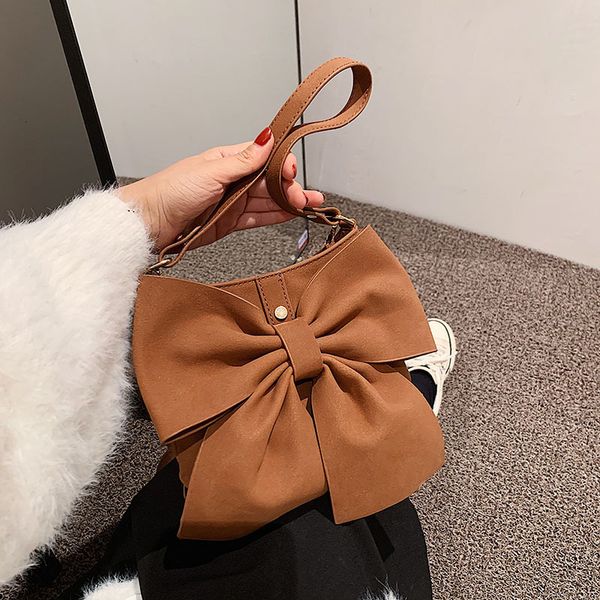 

2021 autumn frosted women's bag fashion fresh sweet bow small square popular shoulder