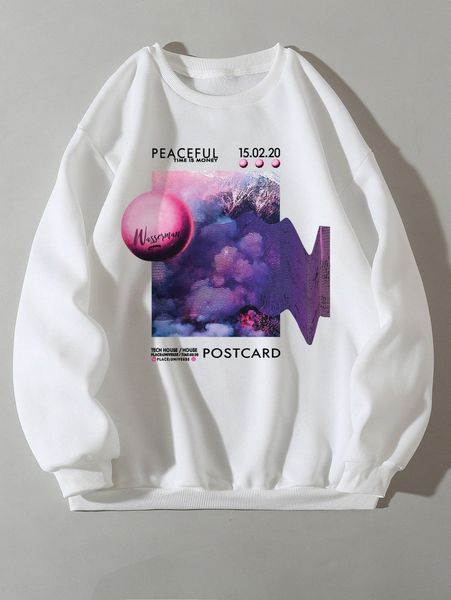 

letter graphic thermal pullover c7se#, White;black