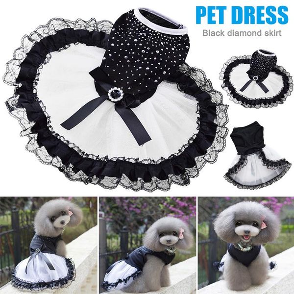 

dog apparel tutu dress glitter bow lace bubble skirt pet clothes puppy costume soft and solid color disfraz perro p666