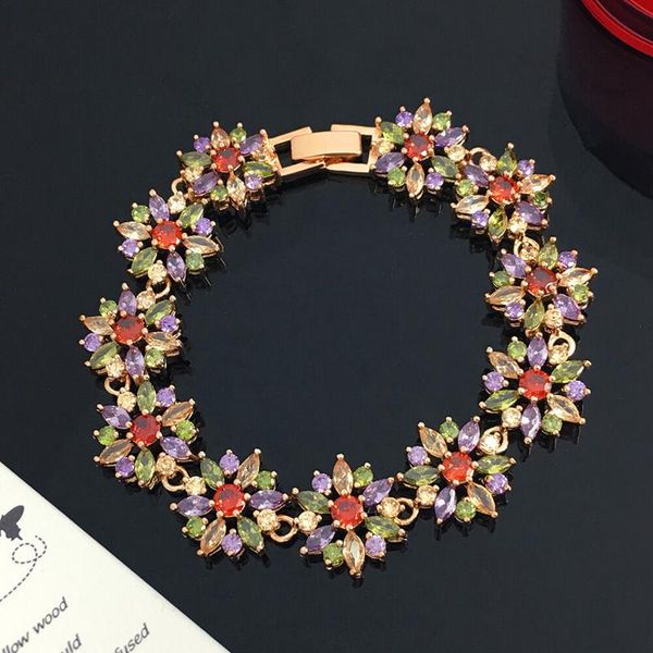

bangle stainless steel inlaid zircon crystal bracelet for women flower luxury fashion charm creative bangles personality jewelry gift, Black