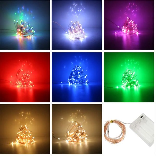 

strings 1m 10leds led string light copper wire garland home christmas wedding party decoration powered 3* battery for diy lighting