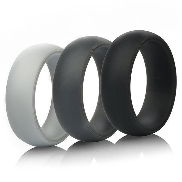 

cluster rings 6-12 size hypoallergenic flexible grade fda silicone finger ring environmental rubber for men women 3pcs/set, Golden;silver