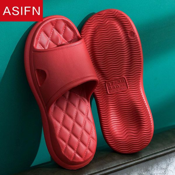 

asifn couple massage slippers for home bathing wear-resistant indoor women's soft-soled bathroom l men slippers thick-soled, Black