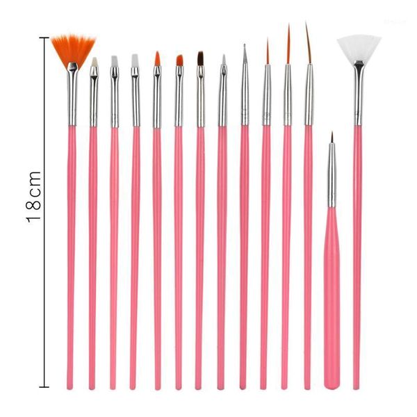 

15pcs/set nail brush for manicure gel art gradient polish painting tool1, Yellow