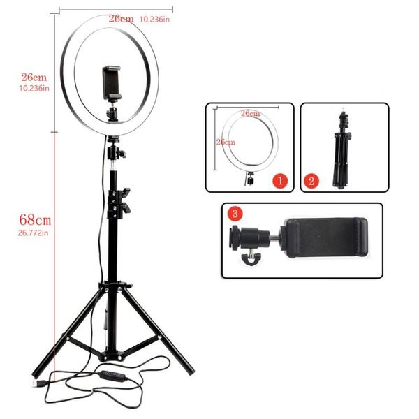 

selfie ring light with tripod usb lamp big pography ringlight stand for cell phone studio flash heads