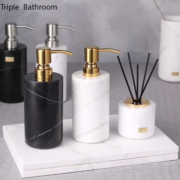 

liquid soap dispenser nordic natural marble home portable shower gel hand sanitzer holder bathroom accessories container