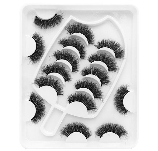 

8 pairs 3d faux mink lashes multi-layered slender thick ice cream eyelashes natural soft wispy volume eyelash in beauty and peronal care mak
