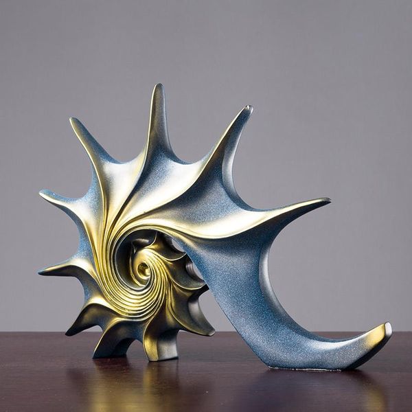 

novelty items home office decoration european style retro resin conch statue sea snail sculpture whelk figurine crafts wedding luxury gift