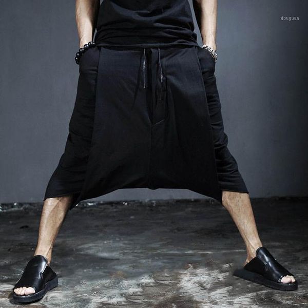 

m-6xlmale personality culottes male loose casual harem pants men's, Black