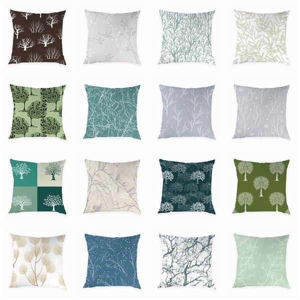 

cushion/decorative pillow printed cushion cover peach skin decorative covers flower tree living room decor for sofa 45*45cm