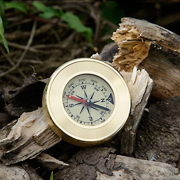 

camping hiking pocket brass golden compass portable navigation for outdoor activities gadgets