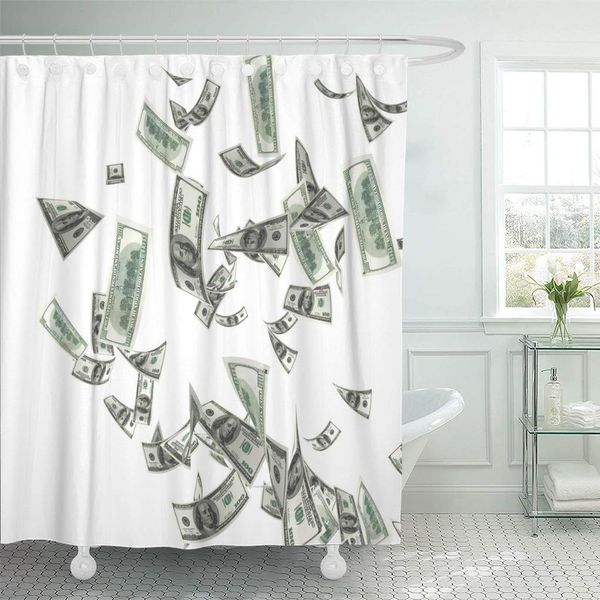 

shower curtain blue fly 3d money falling in the white green shower curtains sets with 12 hooks 60 x 72 inches waterproof