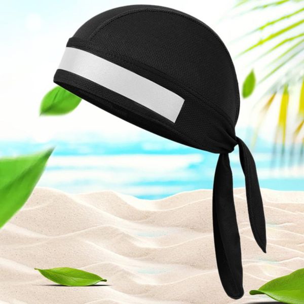 

cycling caps & masks sports breathable skull cap headband outdoor sweat absorbing anti-uv protection beanie pirate headscarf quickly dry, Black