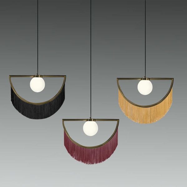 

pendant lamps post modern net red tassel living room sofa side chandelier art bedside bedroom designer model