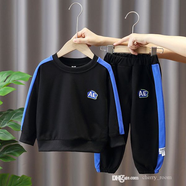 

baby boys fall clothing sets tracksuit 2021 children casual outfits kids spring autumn letter embroider + trousers 2pcs sports suits s1589, White