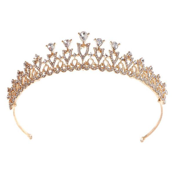 

hair clips & barrettes bride crown zircon luxury bridal wedding tiara headband princess ornament j60e, Golden;silver