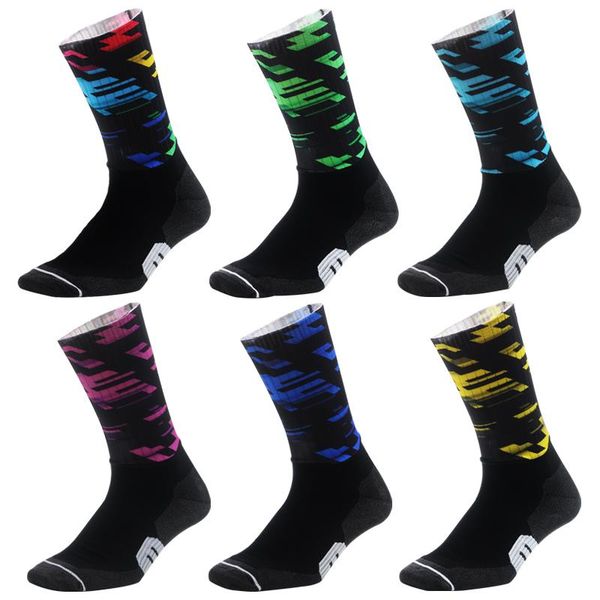 

sports socks one pair functional fabric cycling antislip bike bicycle racing miti breathable for men and women, Black