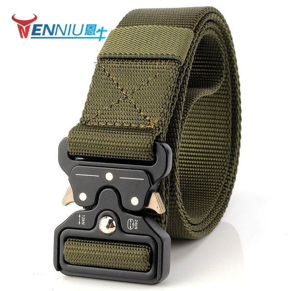 

mens tactical belt nylon outdoor multifunctional training strap ceintures belts, Black;brown