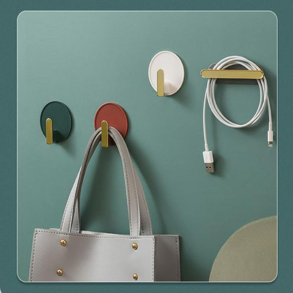 

hooks & rails nordic style hook plug holder household wall glue punching kitchen bathroom storage multifunction decorative