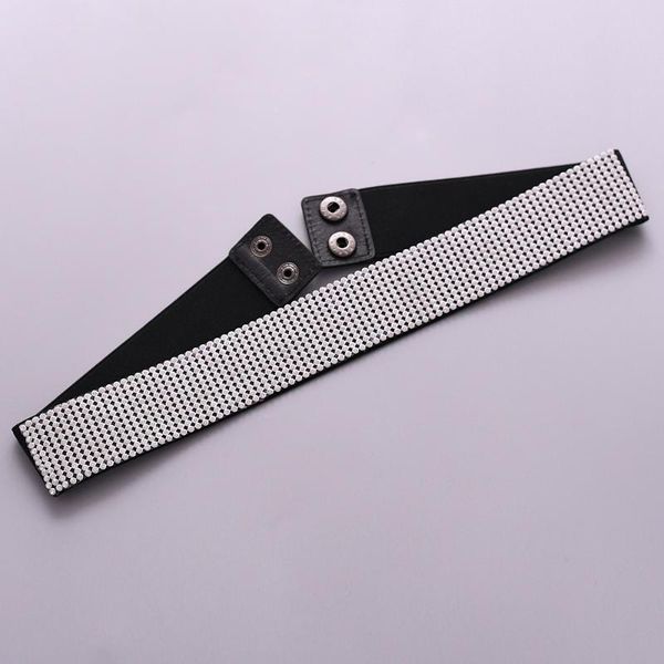 

wedding sashes handmade 3 colors women belt elastic cummerbunds black waist wide belts stretch for dress, White