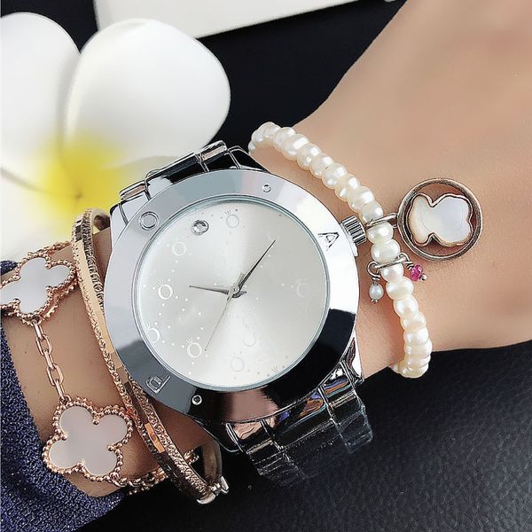 Kadınlar Lady Kızlar için marka Saatler kristal tarzı çelik metal bant Kuvars kol saati P68