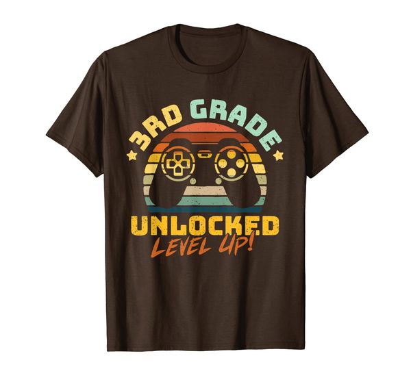

3rd grade first day of school shirt video gamer boys back, White;black