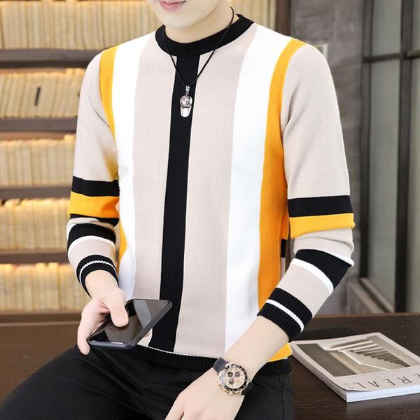 

men's sweaters handsome pullover men brand clothing autumn winter arrival cashmere sweater fashion striped pull homme mens, White;black