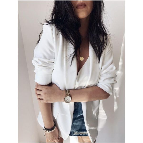 

women's suits & blazers spring women fashion ol elegant suit jacket homewear casual long sleeve 2021 trend, White;black
