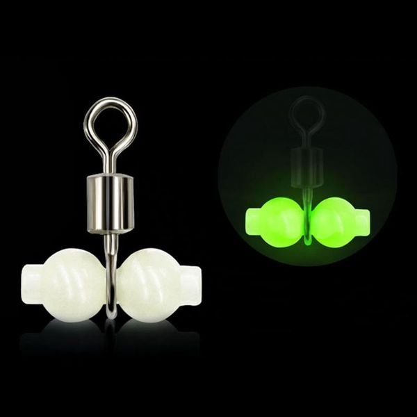 

fishing hooks walk fish 30pcs/lot luminous rolling swivels sea accessories hook connector 3-way tackle
