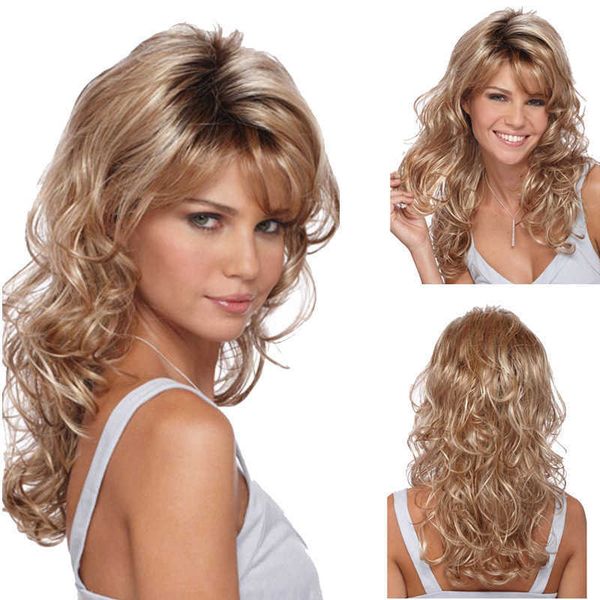 

wig female curly head selling wig set golden long hair, Black