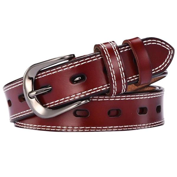 

belts jeans decor pin buckle adults fashion accessories women belt pu leather with holes gift waist band vintage adjustable durable, Black;brown