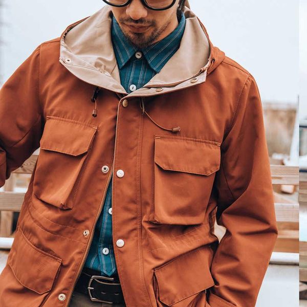 

men's jackets red mountain parka vintage-inspired outdoor jacket burnt orange, Black;brown