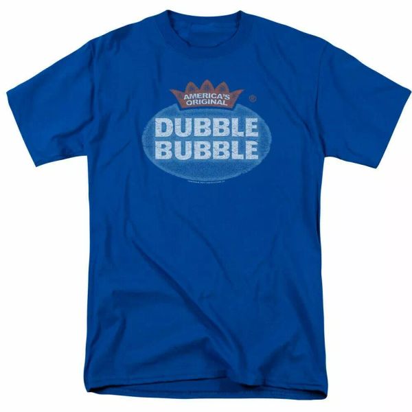 

dubble bubble vintage logo t shirt mens licensed bubble gum royal blue, White;black