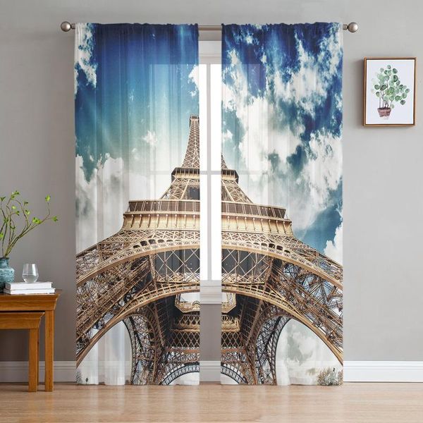 

curtain & drapes look up eiffel tower paris window curtains bedroom modern drape sheer tulle valances living room kitchen voile