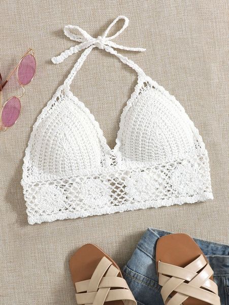 

tie back halter 57ds#, White