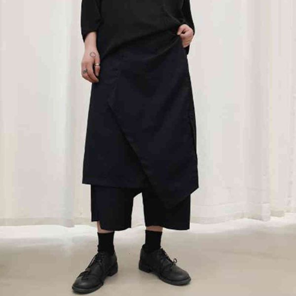 

pant fake men, two pieces. loose, black, wide legs. male hip hop, gothic, hare kimono pants. 800x