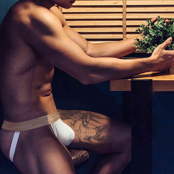 

underwear gay jockstrap men thong breathable cotton panties cueca tanga hombre low waist men's lingerie, Black;white