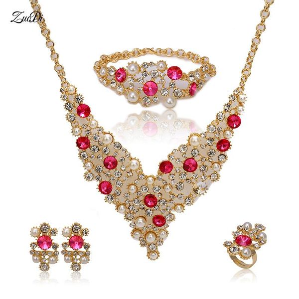 

earrings & necklace fashion noble gold color quality nigerian wedding african beads jewelry set woman wholesale customer design, Silver